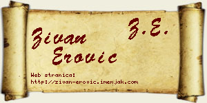 Živan Erović vizit kartica